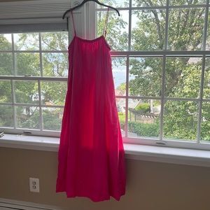 Pink linen blend maxi dress